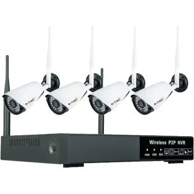 VT-5188 Drahtloses Kamerasystem - 4 Kameras + NVR - 1080P - IP65