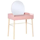 Schminktisch für Schlafzimmer Frisiertisch Kosmetiktisch mit Spiegel Schublade leichter Luxusstil MDF Kiefernholz Rosa 7