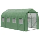 Foliengewächshaus begehbares Polytunnel 4 x 2 m Gewächshaus Treibhaus Frostschutz Stahlrohr Dunkelgrün