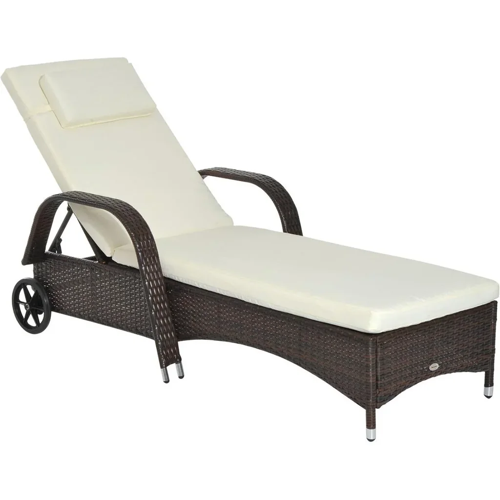 Mobile Rattanliege für den Garten