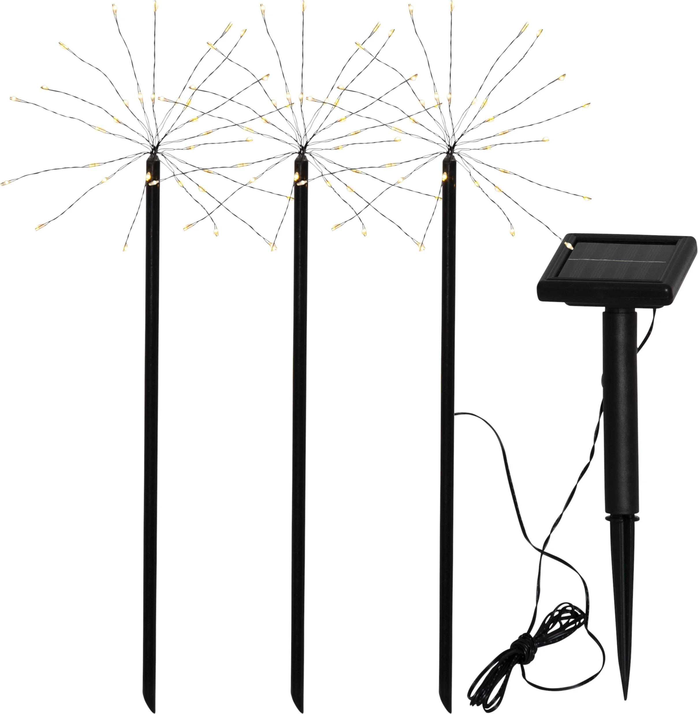 Solarstab "Firework" mit 90 warmweißen LEDs im 3er Set