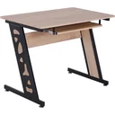 Computertisch PC-Tisch mit Tastaturauszug Schreibtisch Metall Eiche Schwarz 100 x 60 x 75,5 cm