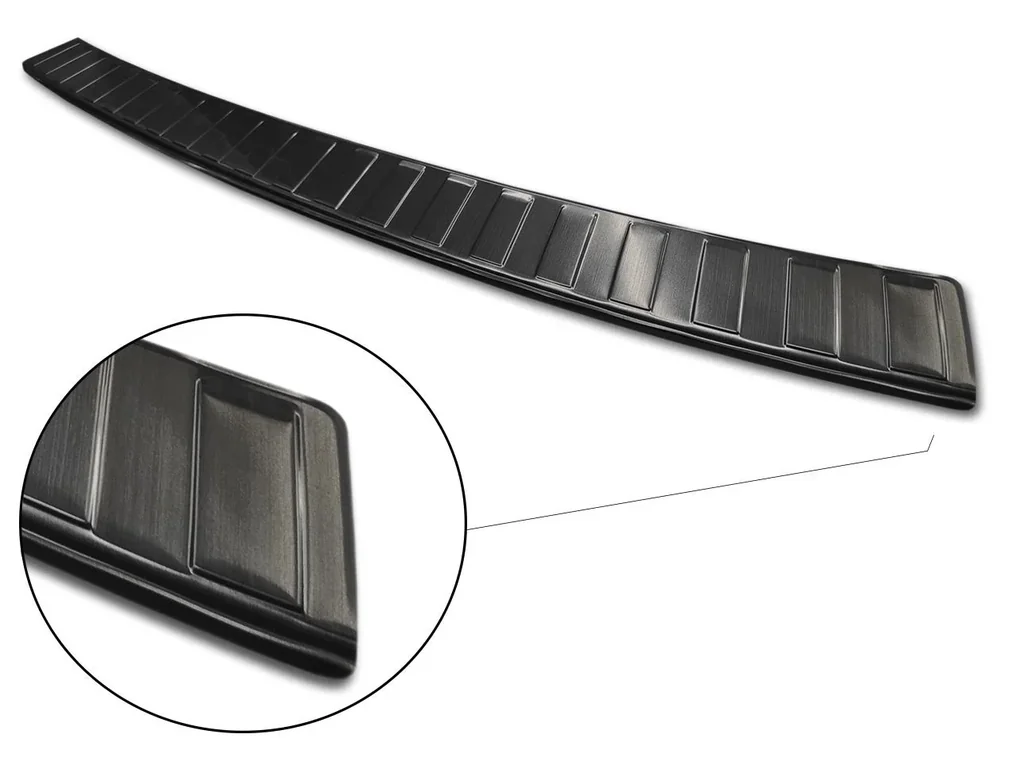 Edelstahl Ladekantenschutz, VW Transporter T6-135,9cm,'15-'19>graphite/black, Erstausrüster Qualität, gebürstet