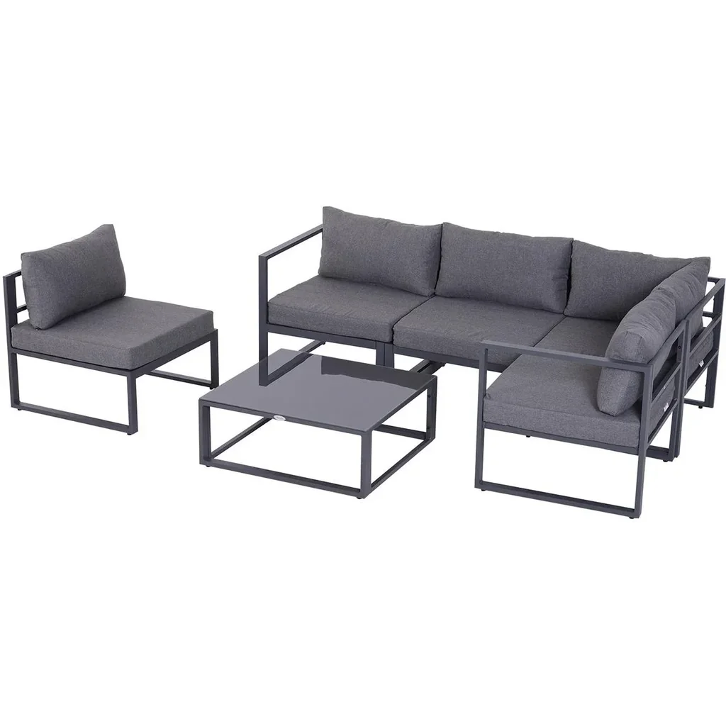 Gartensofaset für 4 5 Personen grau
