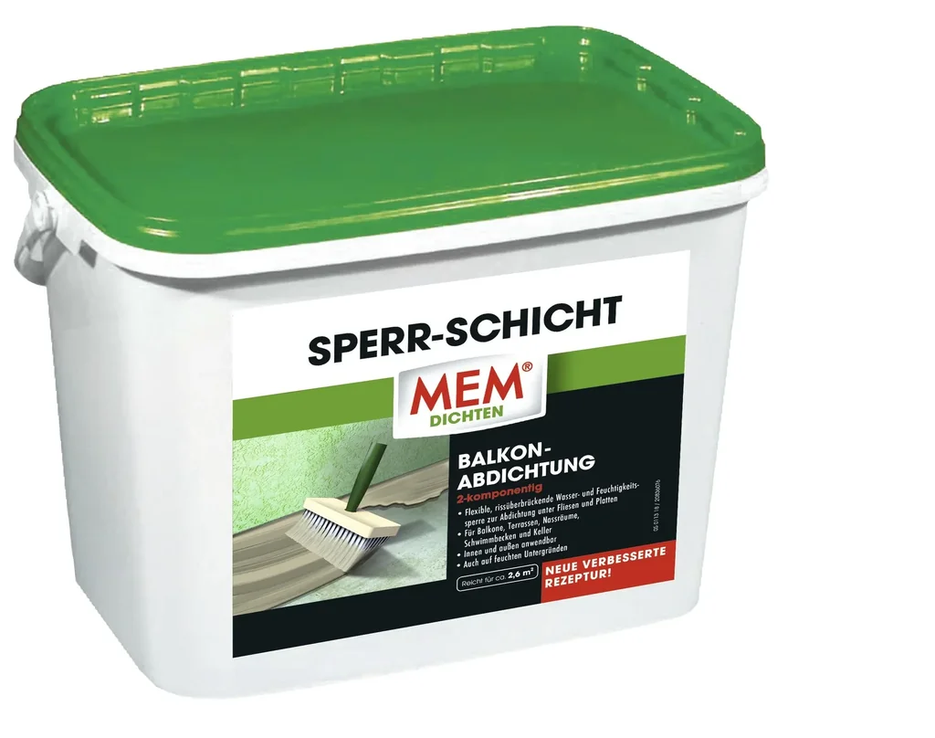MEM Sperr - Schicht, Abdichtung von Balkonen, Terrassen + Nassräumen, 10,0 kg
