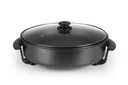 Pizza-Pfanne mit Deckel, elektrisch, Schwarz, 17,5 x 45 x 41 cm, 1500 Watt