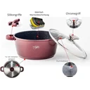 Bratentopf/Kasserolle - mit Deckel - 24 cm - Burgunderrot