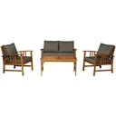 4er-Set Gartenmöbel Holz Sitzgruppe Garnitur Lounge mit Kissen Tisch Sessel Braun 3 4 Personen