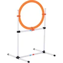 Hundetrainingsset Springring für Haustier-Agility-Training tragbar PE Weiß + Orange 74,5 x 66 x 91 cm