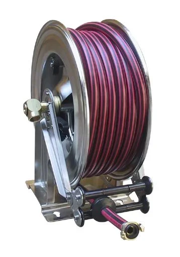 Schlauchaufroller OSM610 aus Edelstahl mit 20 m Gummischlauch