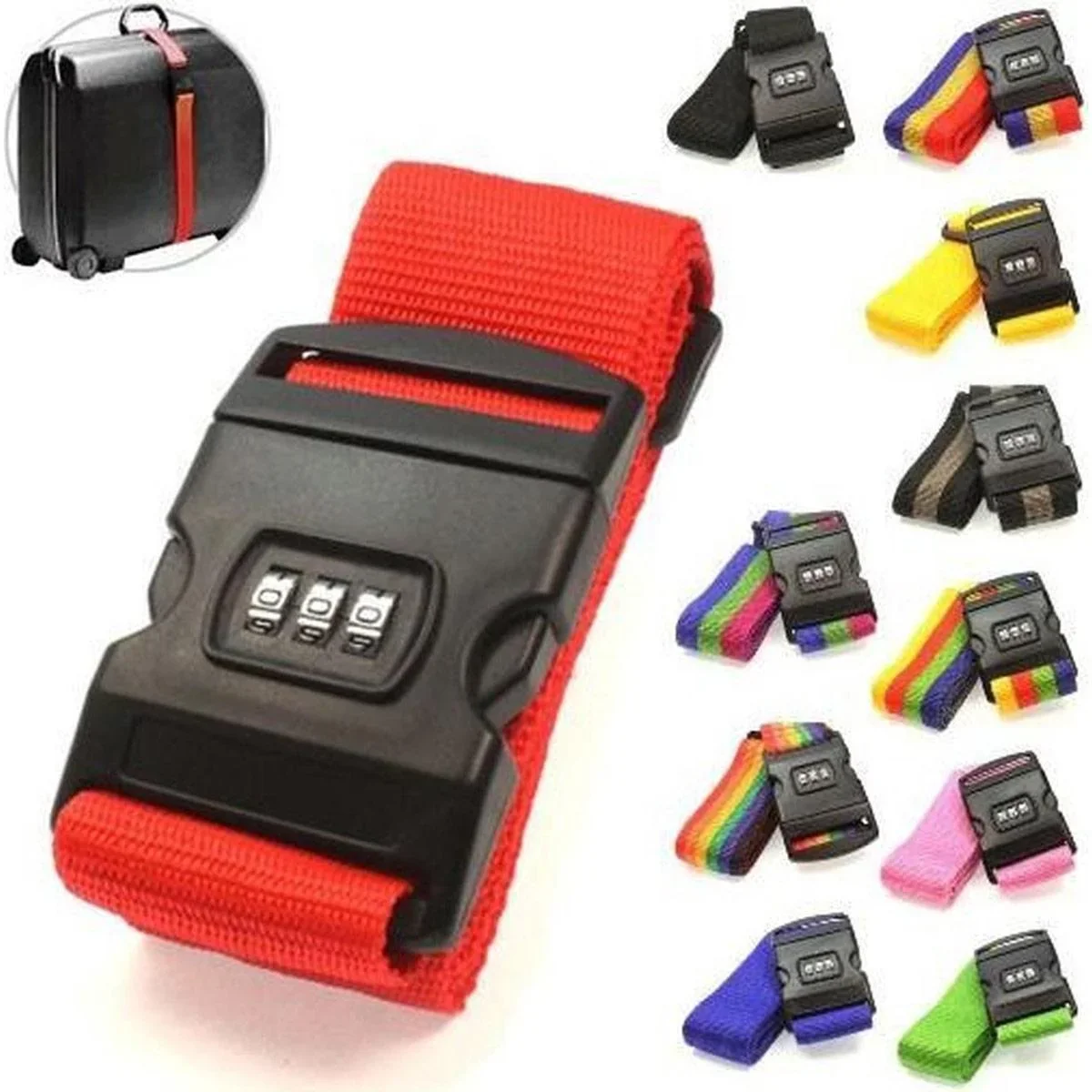 Koffergurt / Koffergurt / Koffergurt & Zahlenschloss - Dark Pink