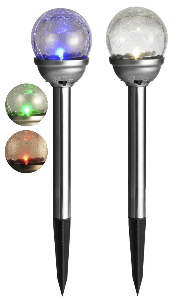 LED Solarlampe Glaskugel 2er Set