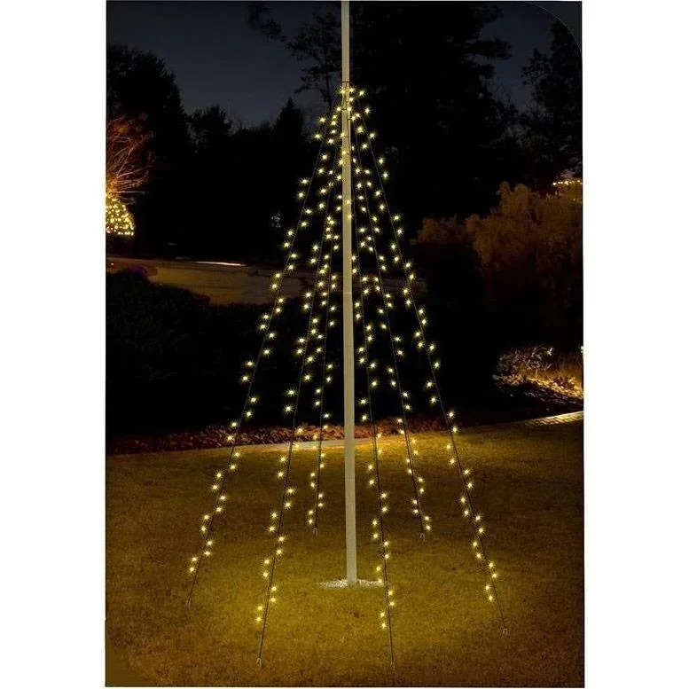Pro Garden Flagpole Lichter - 360 LED's - 8 Meter - warmweißes Licht - wasserdicht