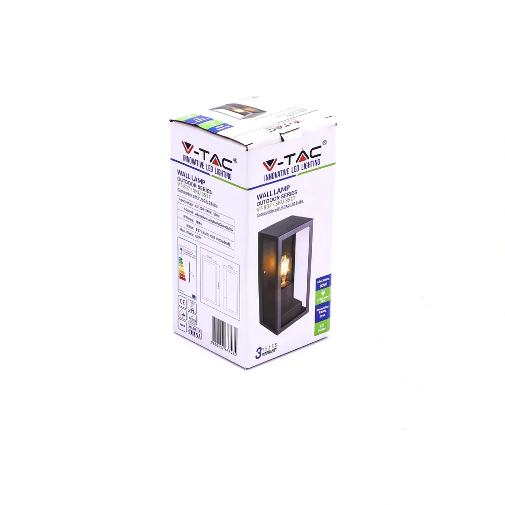 VT-837 Wandleuchte - 1 Leicht - Aluminium - Schwarz - IP44