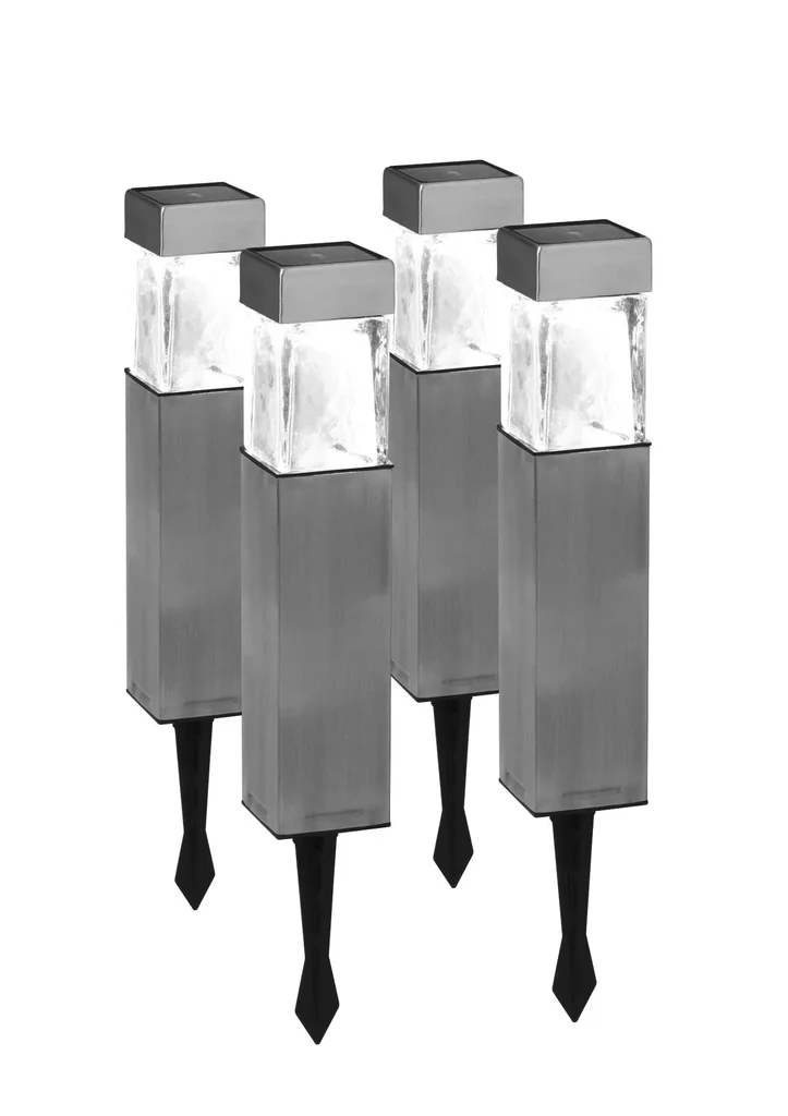 Solar Edelstahl Leuchten – 4 Stück