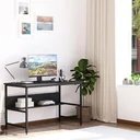 Schreibtisch für Arbeitszimmer Computertisch Bürotisch Heimbüro modernes Design Spanplatte Metall Schwarz 120 x 60 x 75
