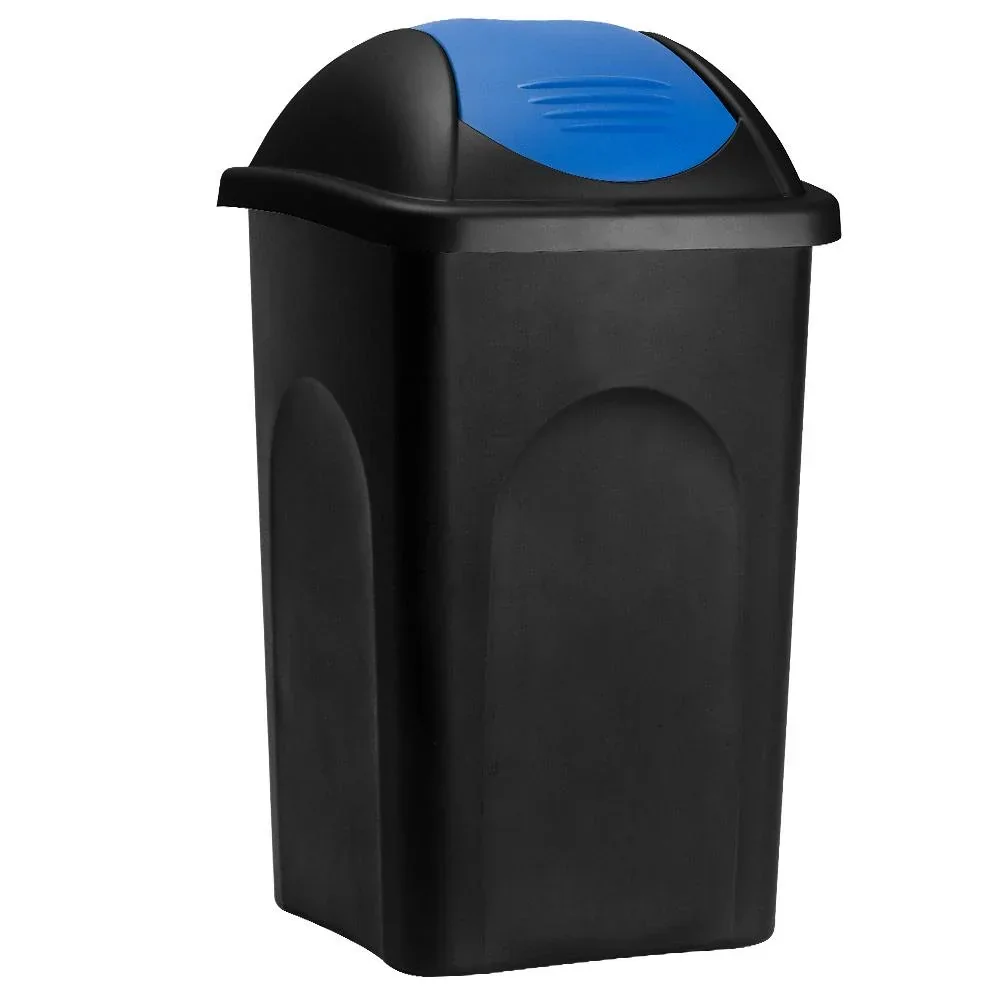 Abfallbehälter schwarz/blau 60 Liter