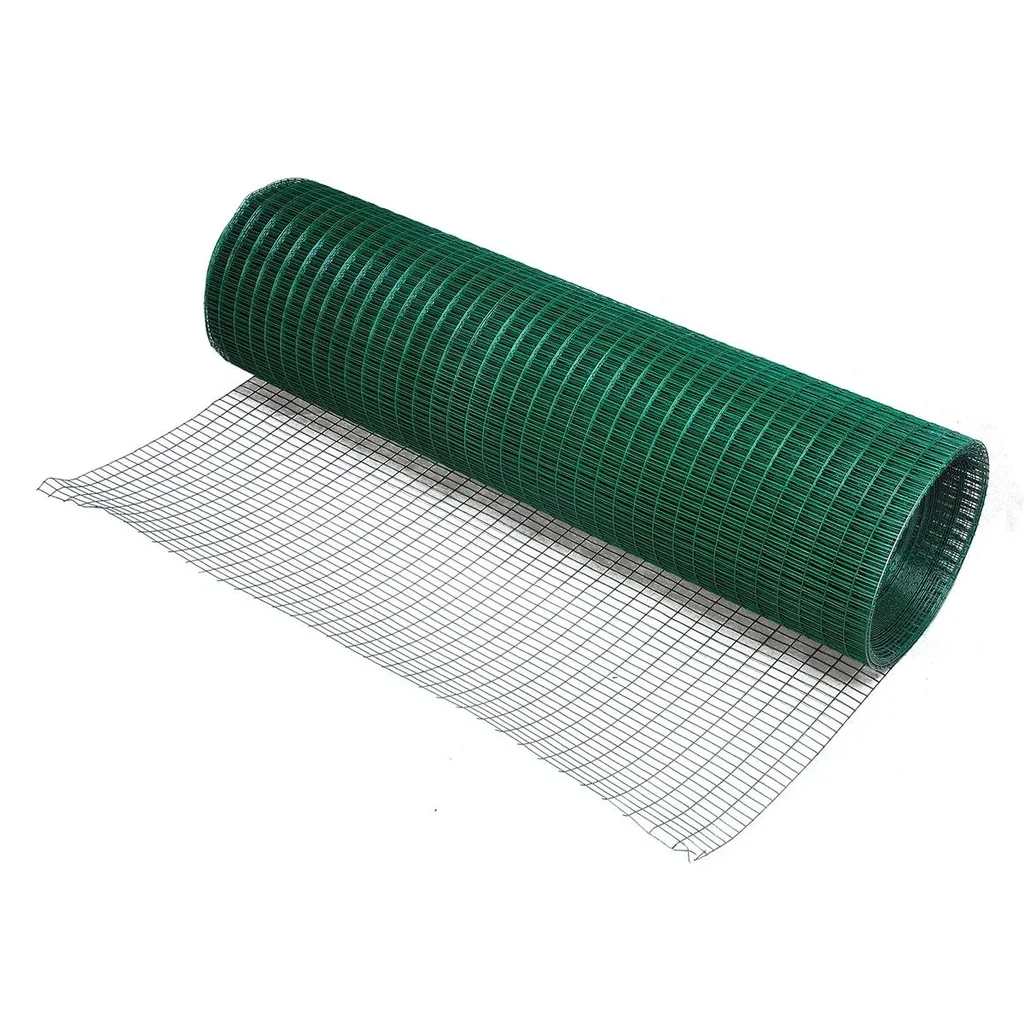 Wühlmausgitter Drahtgitter Volierendraht Kaninchendraht Drahtzaun Schutzgitter Masche Biegsam PVC Dunkelgrün H0,9xL30 m