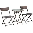 Polyrattan Bistroset für 2 Personen braun