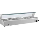 Speisenwärmer Bain-Marie mit 4 Schalen GN 1/2 aus Edelstahl