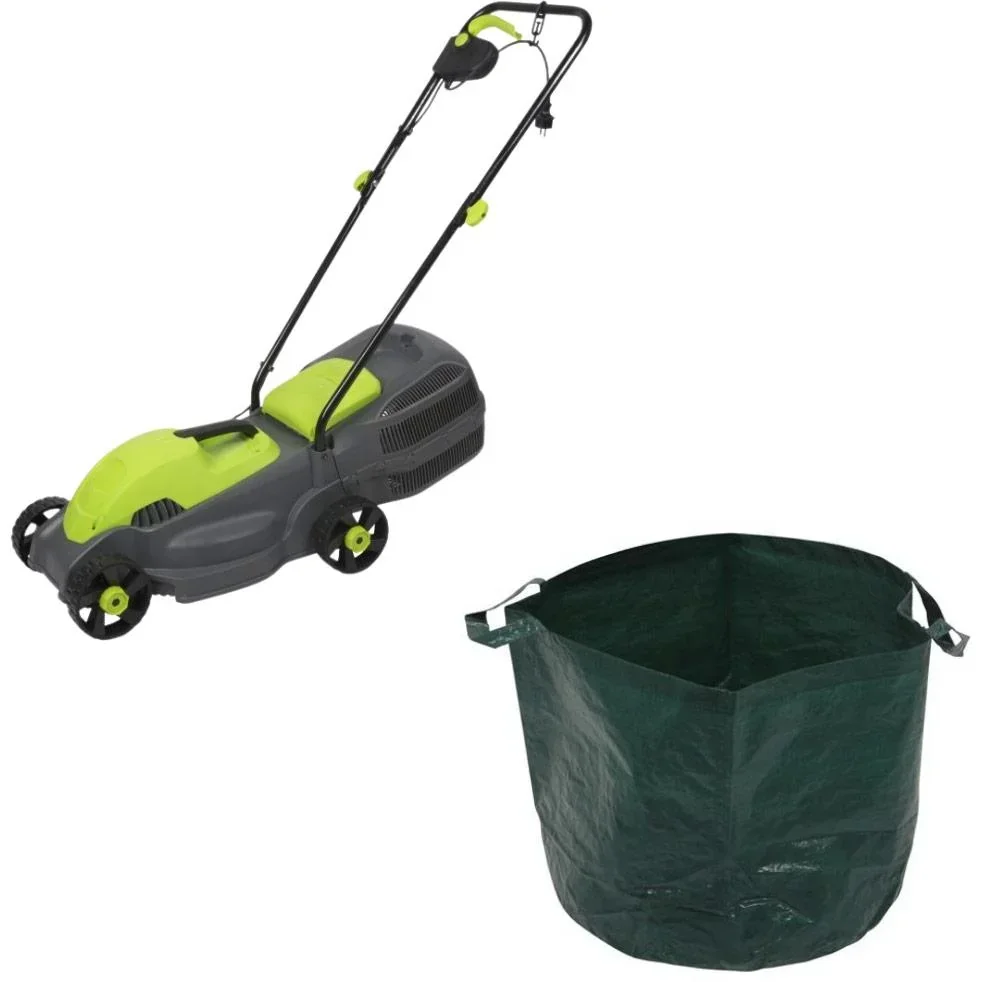 Garten-Elektrorasenmäher - 1100 Watt - 30L Auffangbehälter - Schnittbreite 320mm + INKLUSIVE Gartenabfallsack - 65 L