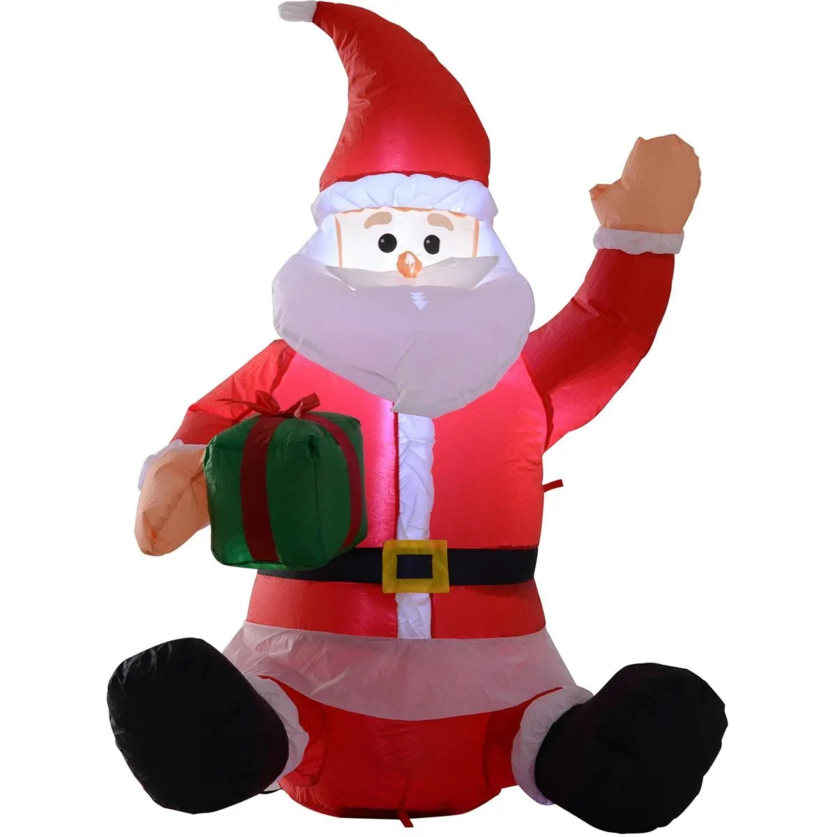 Selbstaufblasbare Weihnachtsmann mit LED-Beleuchtung rot