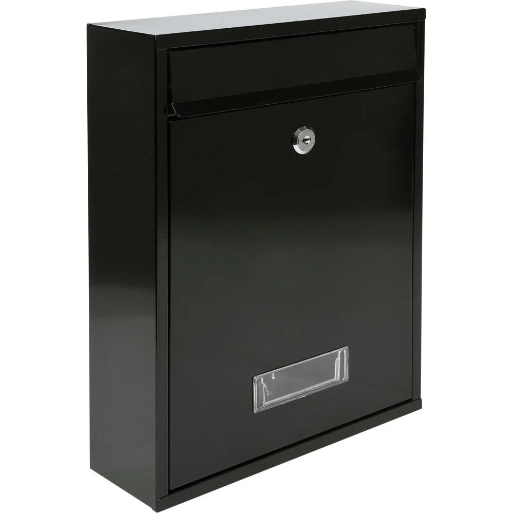 NL Briefkasten mit 2 Tasten - schwarz - 360x260x80 mm
