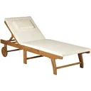 Gartenliege Sonnenliege Liegestuhl klappbar verstellbar Akazienholz Natur L197 x B72 x H(34 84) cm