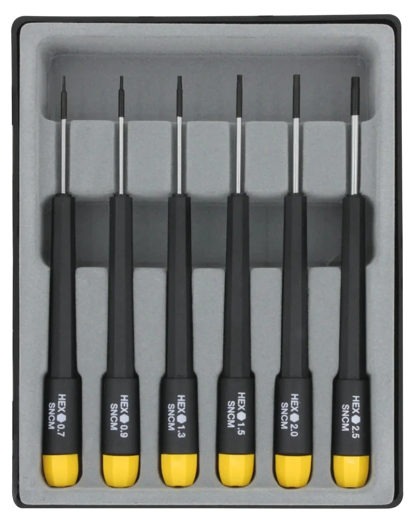 Sechskant Schraubendreher Satz 6-teilig für Feinmechanik u. Basteln