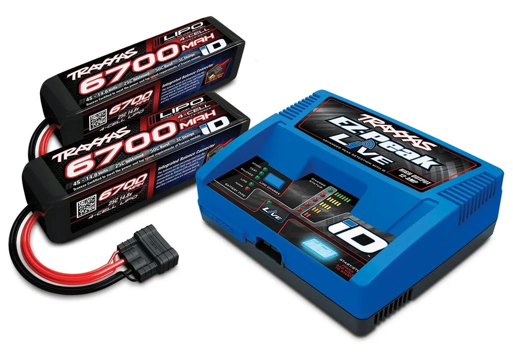 Ladegerät LIVE EZ-Peak Plus 2971G + 2x 4S Lipo 6700 mAh 2890X EU-Version / 8S X-Maxx Ergänzungs-Paket