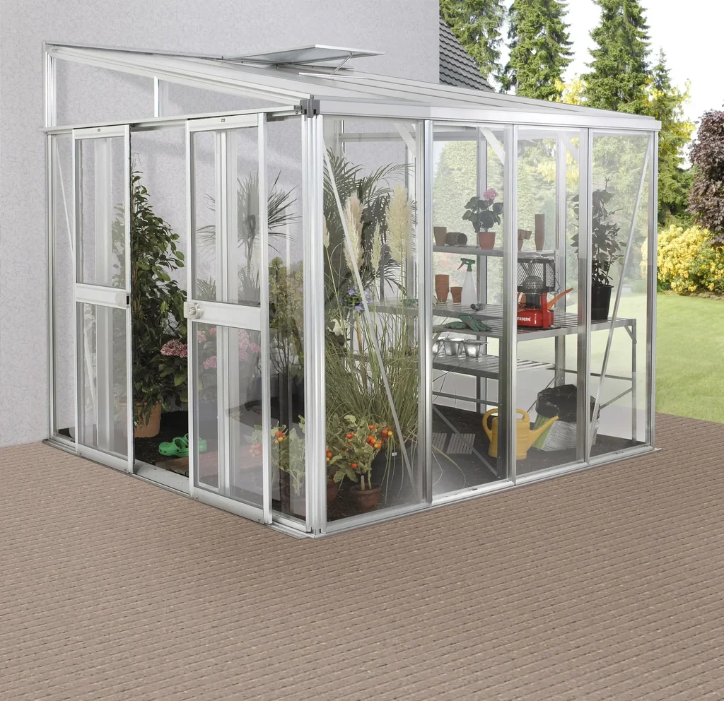 Pavillon-Nachrüstsatz für Gewächshaus Helena 7000, Farbe alu
