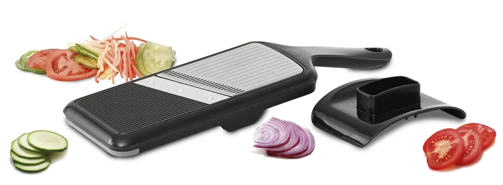 Gemüsehobel, Julienne, klein, Schwarz/ Silberfarben