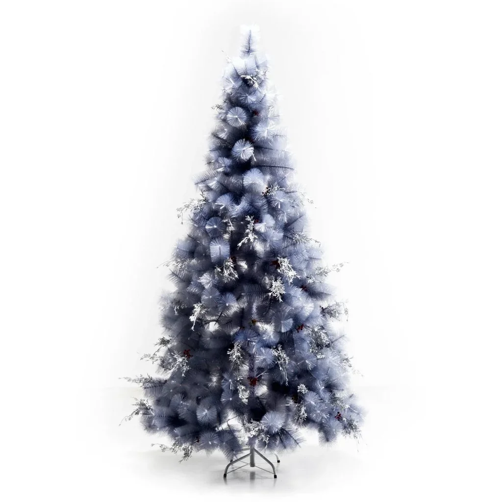 Künstlicher Weihnachtsbaum mit silber Zweigen und roten Beeren