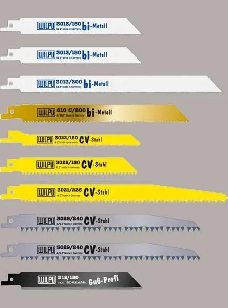 Säbelsägenblätter Set 10 tlg. für Holz, Metall, Guss und Kurven