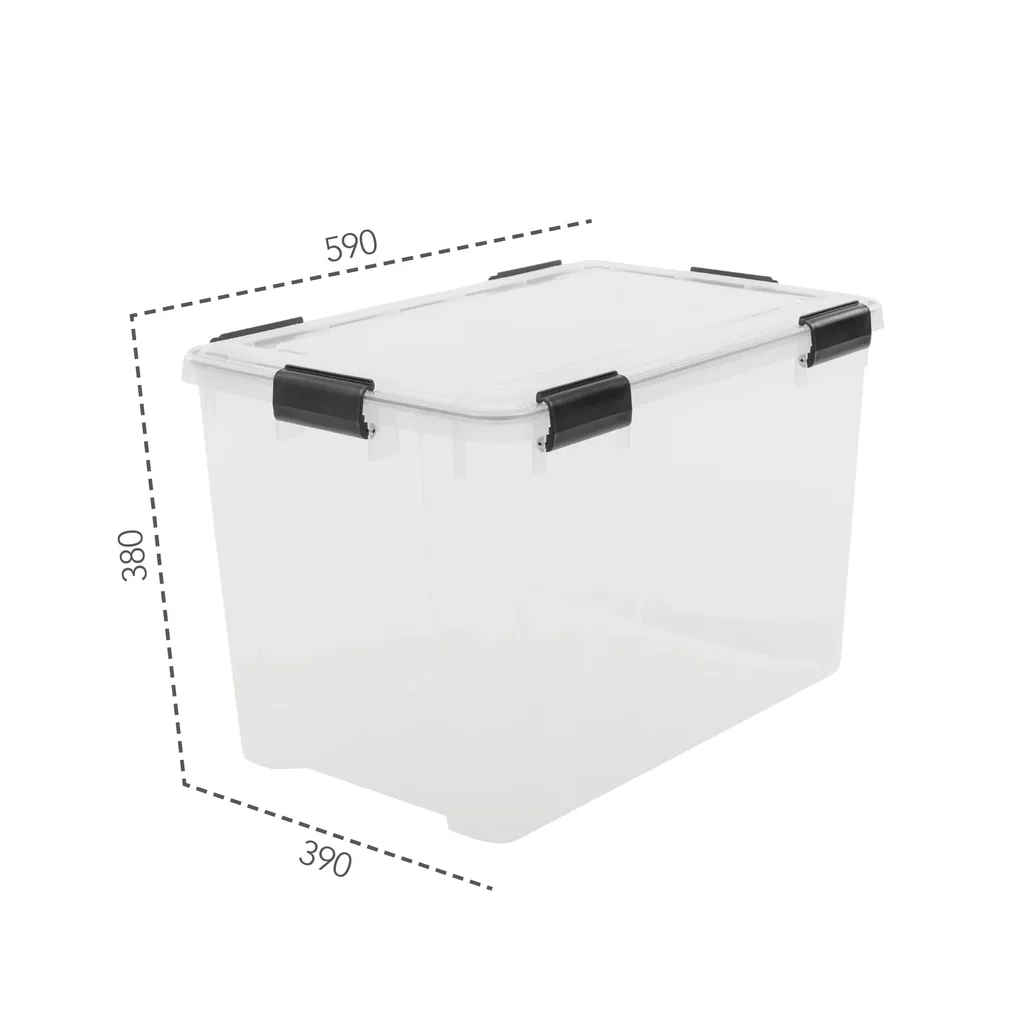 Wasserdichte Aufbewahrungsbox, transparent, 70 Liter