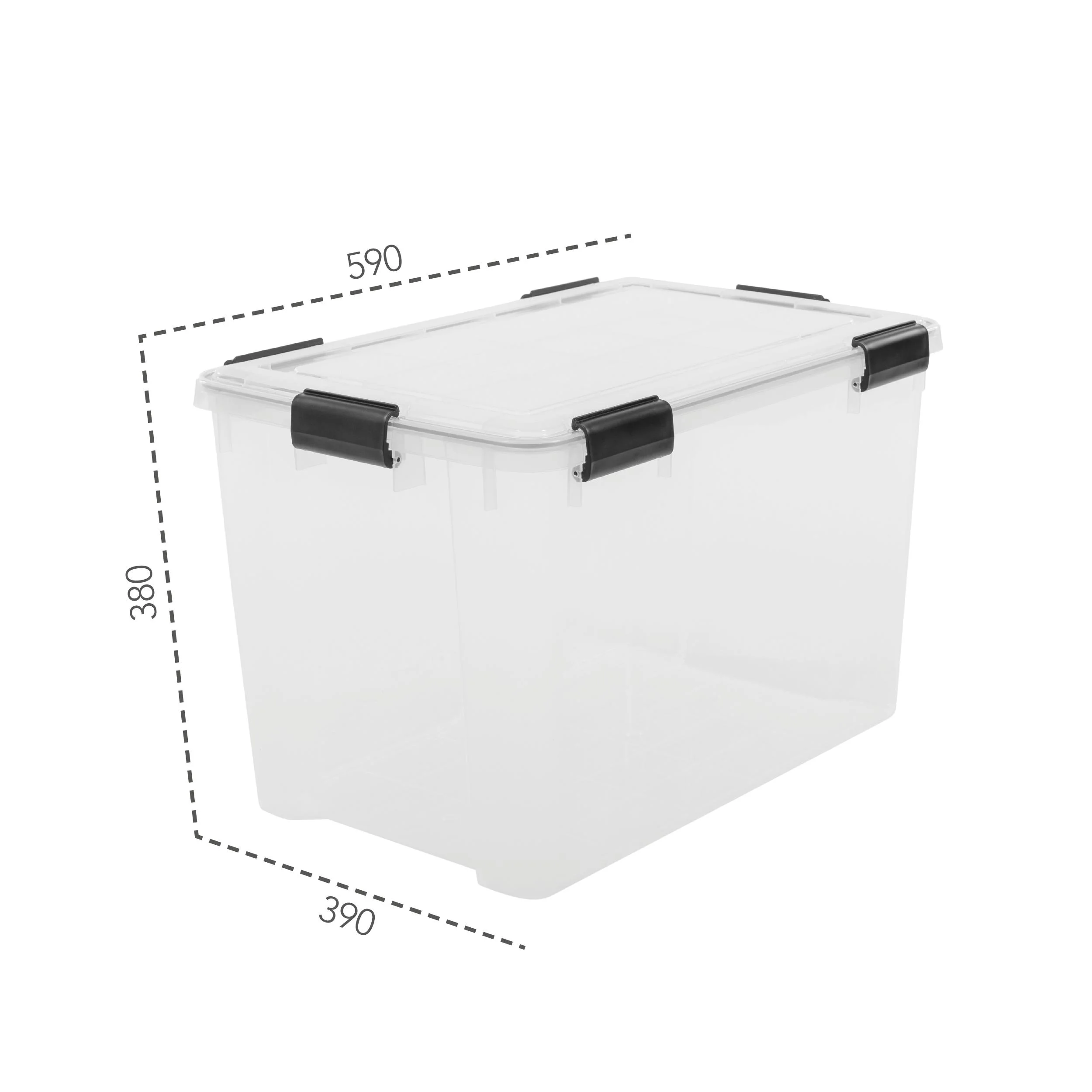 Wasserdichte Aufbewahrungsbox, transparent, 70 Liter
