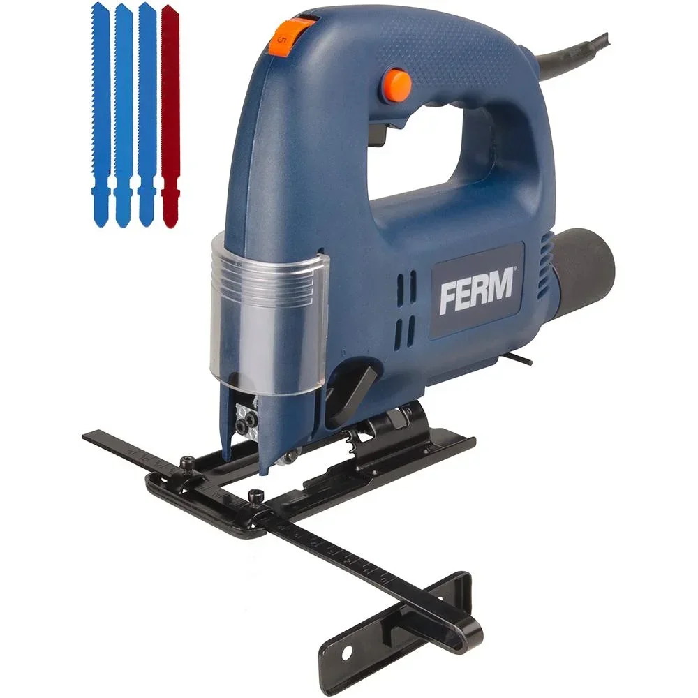 JSM1023 Stichsäge 570W - 4 Pendelpositionen - 45 Grad Einstellbar - Parallelführung - Mit 4 Sägeblätter und Vakuum-adapt