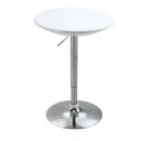 Bartisch moderner Esstisch Schreibtisch Höhenverstellung Metall ABS-Lackierung Weiß Ø61 x 76-97 cm