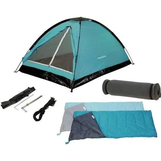 Camping-Set - 2 Personen - Zelt (120x200x100 cm) + Schlafsäcke + Matten
