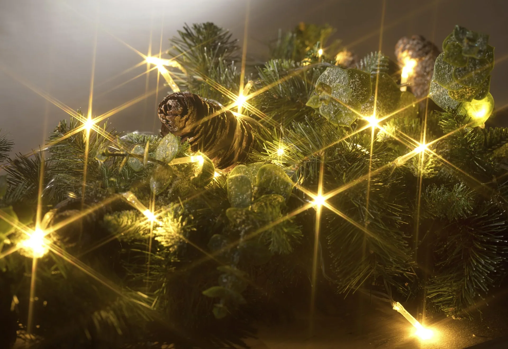 LED Lichterkette mit 20 warmweißen LEDs, batteriebetrieben