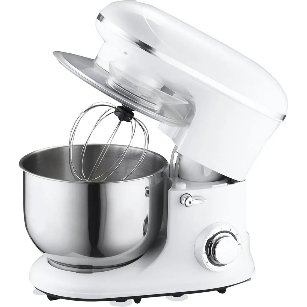 elektrisches Handmixer-Set 2-in-1 Handrührer mit Tischständer 5,5 L-Rührschüssel 1200 W 6 Geschwindigkeiten + Impuls-Mod