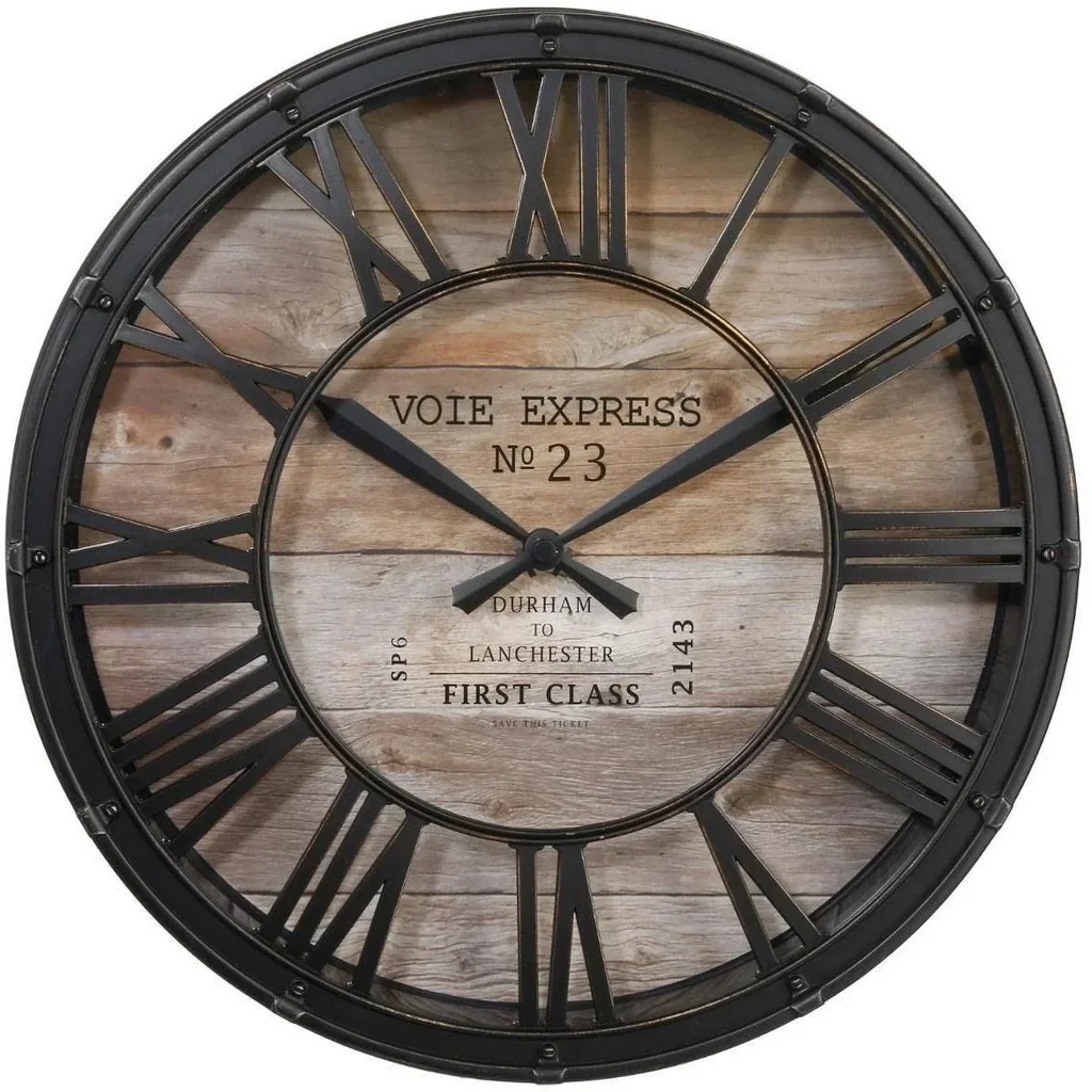Vintage-Uhr - 90 cm - Metall - Schwarz