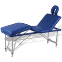 Zusammenklappbare Massageliege mit Aluminiumrahmen (vierteilig / blau)