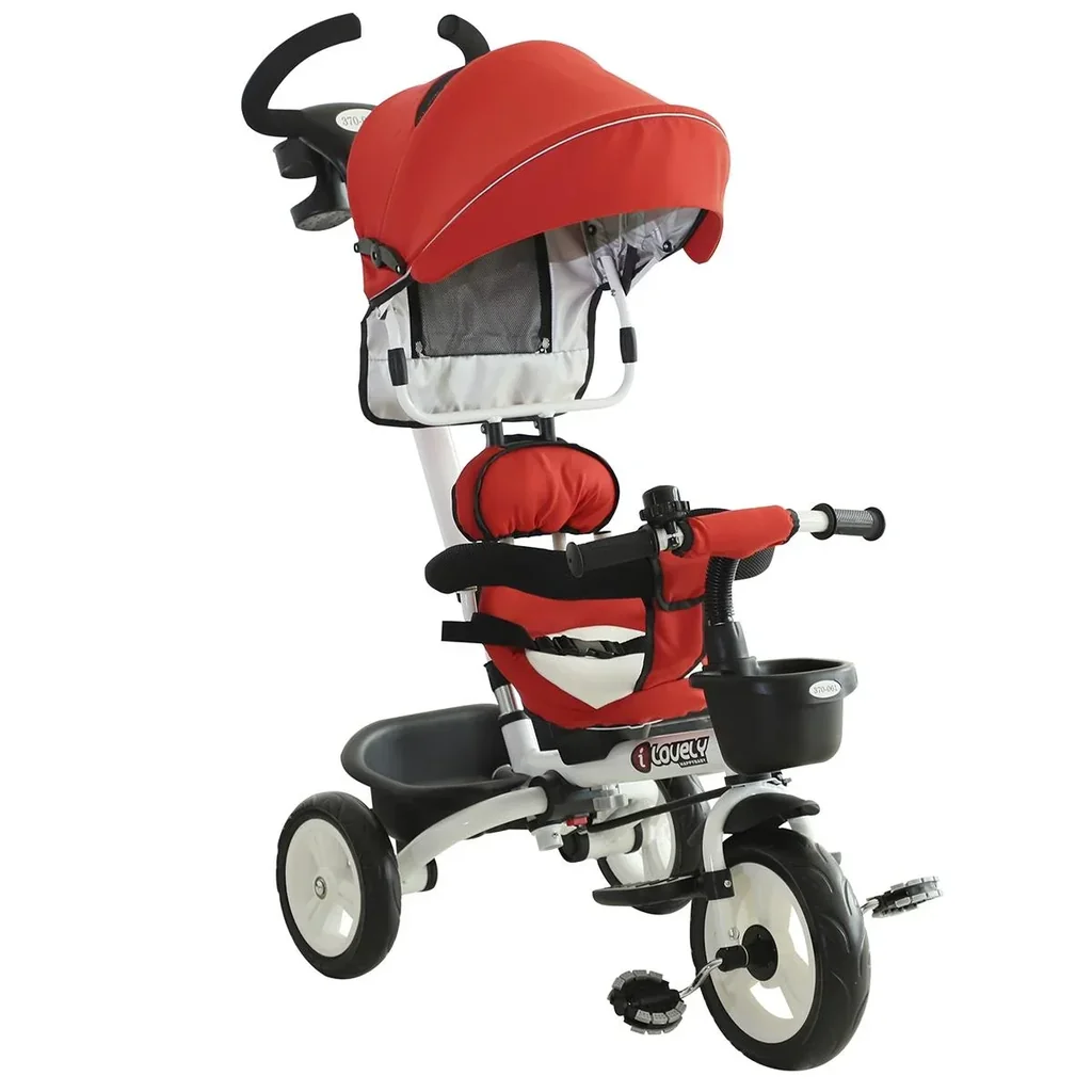 4-in-1 Kinderdreirad mit Sonnendach