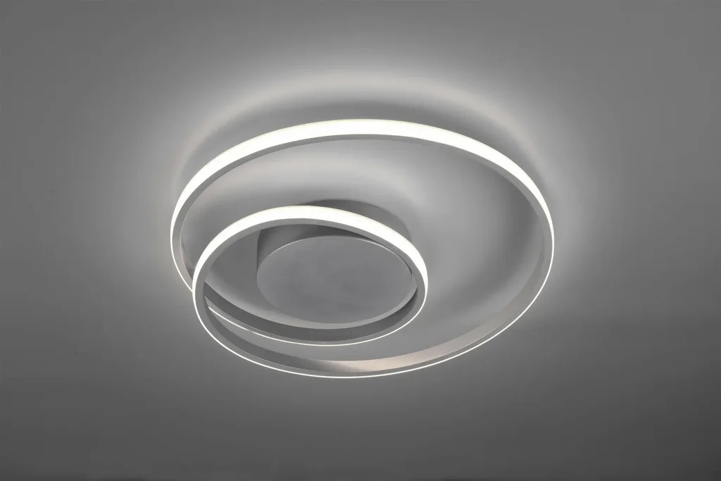 LED-Deckenleuchte ZIBAL, 22 W, 2200 lm, 3000K, Switch-Dimmer, Metall titanfarbig