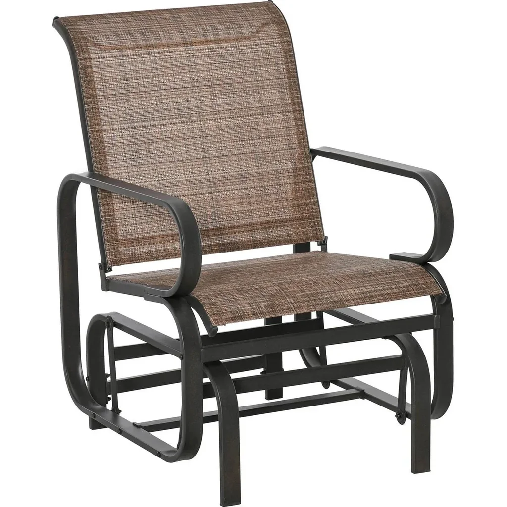 Schaukelstuhl Garten Gartenstuhl Relaxstuhl Gartenschaukel Schaukel Stuhl outdoor für Terrasse Balkon Stahl Texteline Br