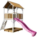 Pumba Spielturm Braun/Weiß - Lila Rutsche