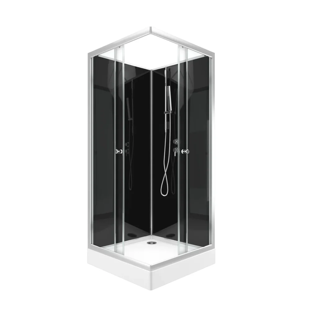 Komplettdusche"Black Reef" 80 x 80 x 195 cm