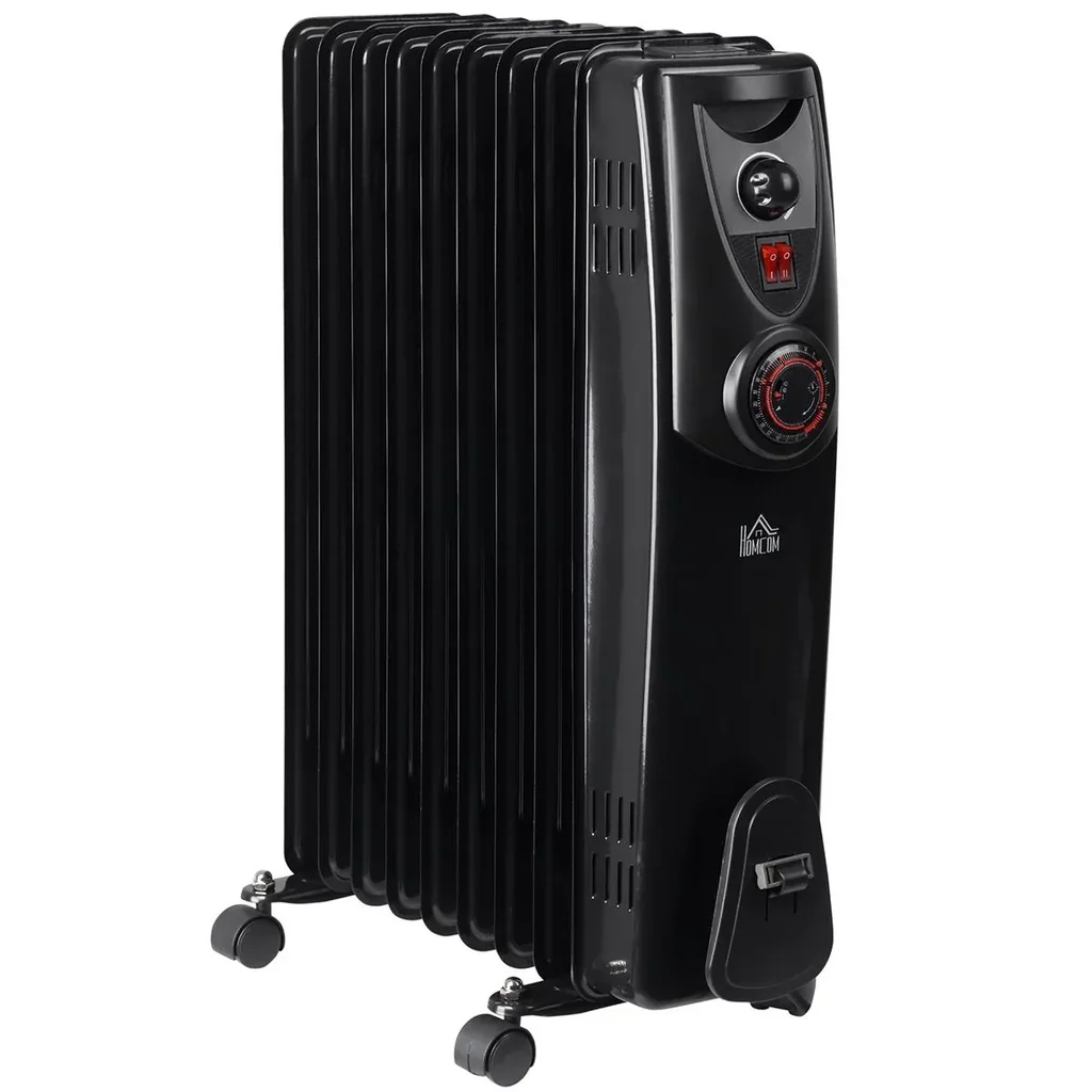 Ölradiator tragbar elektrisch Heizkörper 2000 W 3 Heizstufen 24-Stunden-Timing elektrische Heizung 9 Heizplatten