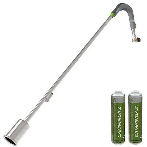 Campingaz GT3000PZ Unkrautbrenner mit Piezo-Zündung und vier zusätzlichen Gasflaschen